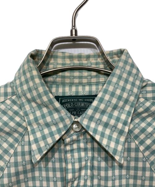 POLO COUNTRY（ポロカントリー）POLO COUNTRY (ポロカントリー) ウエスタンシャツ グリーン×ベージュ サイズ:Sの古着・服飾アイテム