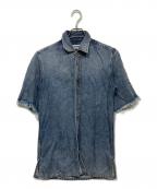 DARKPARKダークパーク）の古着「カットオフデニムシャツ」｜インディゴ