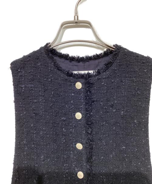 Whim Gazette（ウィムガゼット）Whim Gazette (ウィムガゼット) ツイードジャンプスーツ ネイビー サイズ:Fの古着・服飾アイテム