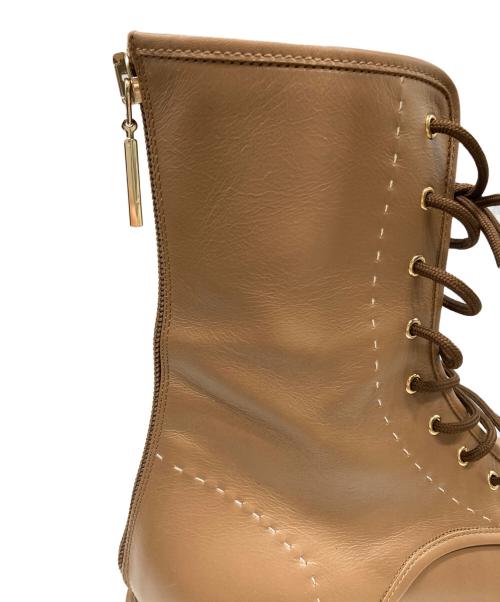 MaxMara（マックスマーラ）MaxMara (マックスマーラ) URBAN コンバットブーツ ブラウン サイズ:37の古着・服飾アイテム