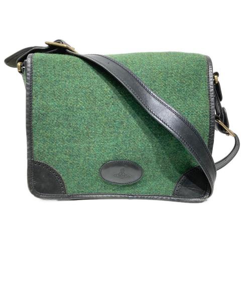 Vivienne Westwood（ヴィヴィアンウエストウッド）Vivienne Westwood (ヴィヴィアンウエストウッド) ショルダーバッグ グリーン×ブラックの古着・服飾アイテム