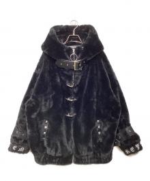 REFLEM（レフレム）の古着「ベルト付きハイネックファージャケット」｜ブラック