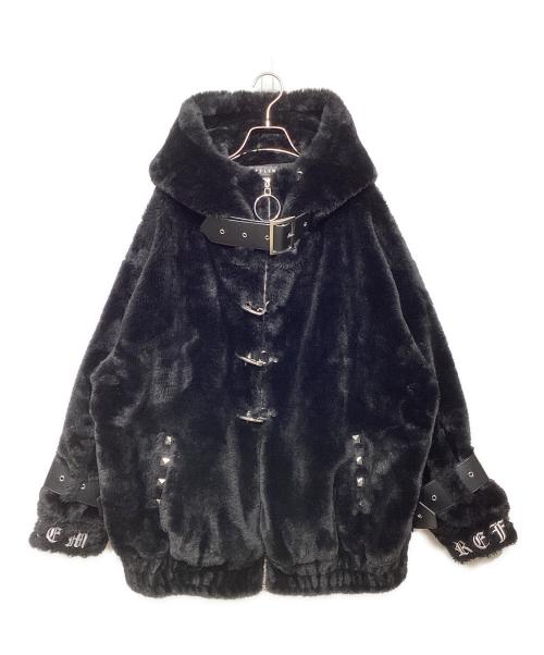 REFLEM（レフレム）REFLEM (レフレム) ベルト付きハイネックファージャケット ブラック サイズ:FREEの古着・服飾アイテム