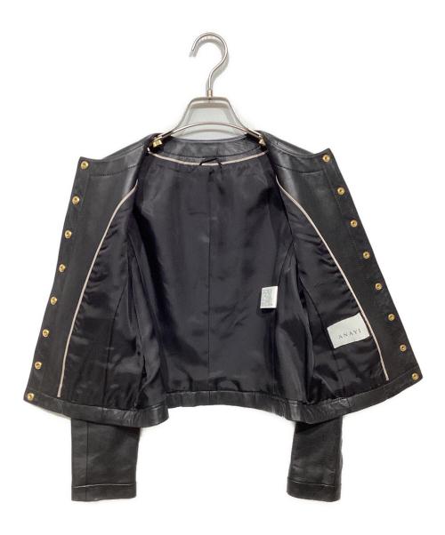 ANAYI（アナイ）ANAYI (アナイ) ラムレザードットボタン ジャケット ブラック サイズ:34の古着・服飾アイテム