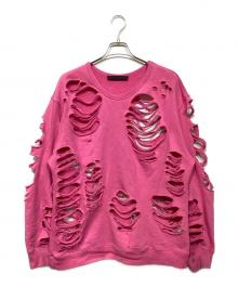 JUN NAKAYAMA（ジュンナカヤマ）の古着「DISTRESSED CREWNECK」｜ピンク