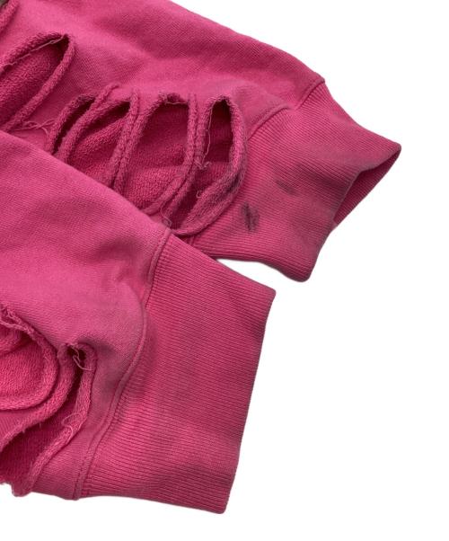 JUN NAKAYAMA（ジュンナカヤマ）JUN NAKAYAMA (ジュンナカヤマ) DISTRESSED CREWNECK ピンク サイズ:L/XLの古着・服飾アイテム