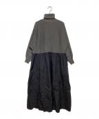 BEARDSLEYビアズリー）の古着「切替ワンピース」｜グレー×ブラック