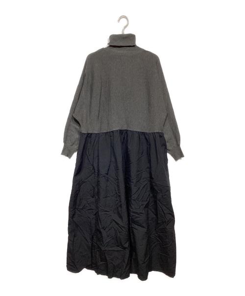 BEARDSLEY（ビアズリー）BEARDSLEY (ビアズリー) 切替ワンピース グレー×ブラック サイズ:Freeの古着・服飾アイテム