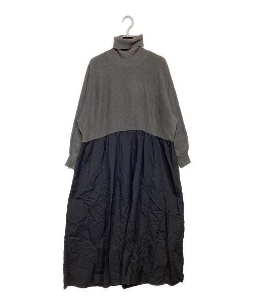 BEARDSLEY（ビアズリー）BEARDSLEY (ビアズリー) 切替ワンピース グレー×ブラック サイズ:Freeの古着・服飾アイテム