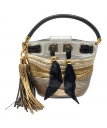 Salvatore Ferragamo（サルヴァトーレ フェラガモ）の古着「ドローストリングバッグ」｜シルバー