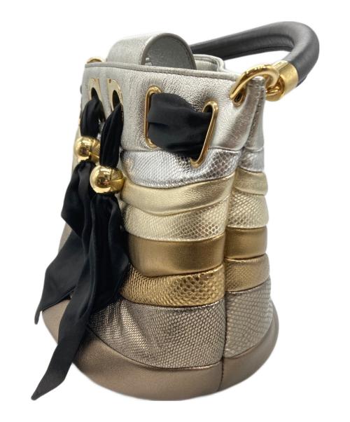 Salvatore Ferragamo（サルヴァトーレ フェラガモ）Salvatore Ferragamo (サルヴァトーレ フェラガモ) ドローストリングバッグ シルバーの古着・服飾アイテム