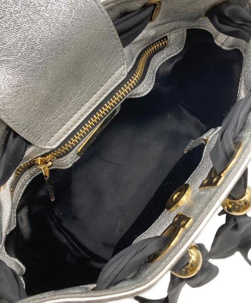 Salvatore Ferragamo（サルヴァトーレ フェラガモ）Salvatore Ferragamo (サルヴァトーレ フェラガモ) ドローストリングバッグ シルバーの古着・服飾アイテム