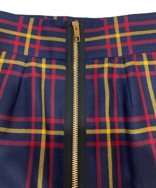GUCCI（グッチ）GUCCI (グッチ) チェックジップスカート ネイビー サイズ:38の古着・服飾アイテム