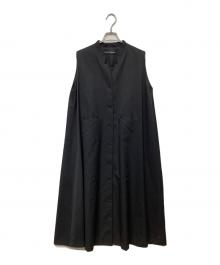 mizuiro-ind（ミズイロインド）の古着「スタンドカラーフレアワンピース」｜ブラック