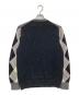 COMME des GARCONS HOMME (コムデギャルソン オム) 袖アーガイルVネックニット グレー×ブラック サイズ:L：12000円