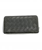 BOTTEGA VENETAボッテガベネタ）の古着「イントレチャート ラウンドファスナー財布」｜オリーブ