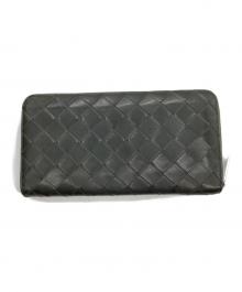 BOTTEGA VENETA（ボッテガベネタ）の古着「イントレチャート ラウンドファスナー財布」｜オリーブ