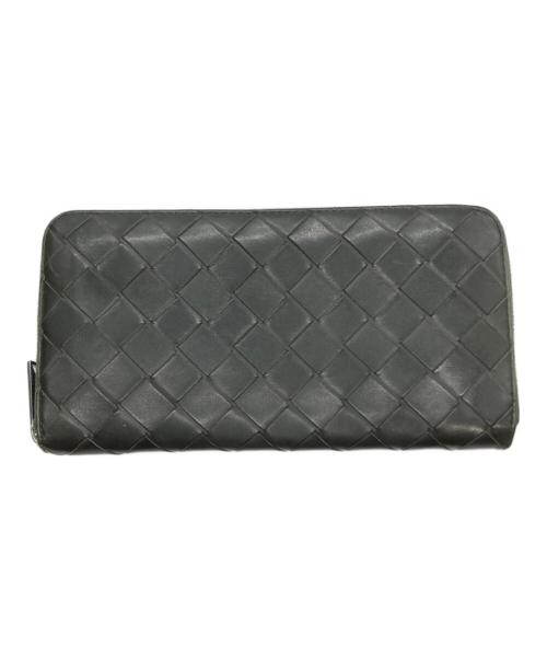BOTTEGA VENETA（ボッテガベネタ）BOTTEGA VENETA (ボッテガベネタ) イントレチャート ラウンドファスナー財布 オリーブの古着・服飾アイテム