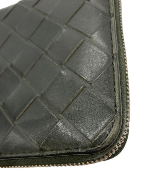 BOTTEGA VENETA（ボッテガベネタ）BOTTEGA VENETA (ボッテガベネタ) イントレチャート ラウンドファスナー財布 オリーブの古着・服飾アイテム