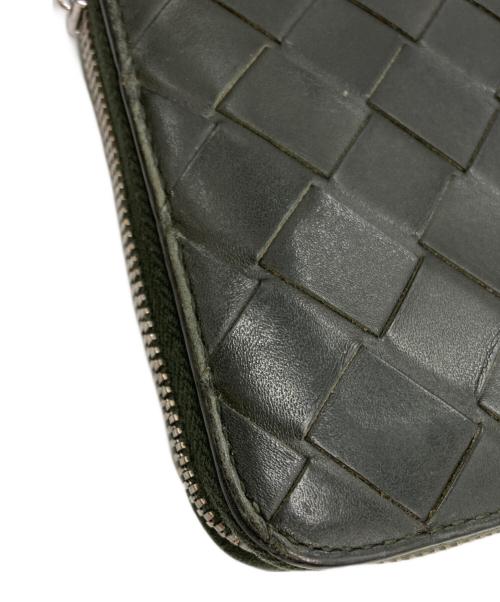 BOTTEGA VENETA（ボッテガベネタ）BOTTEGA VENETA (ボッテガベネタ) イントレチャート ラウンドファスナー財布 オリーブの古着・服飾アイテム