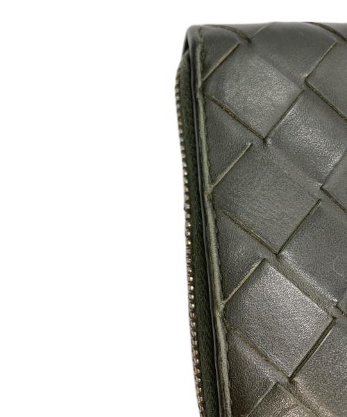 BOTTEGA VENETA（ボッテガベネタ）BOTTEGA VENETA (ボッテガベネタ) イントレチャート ラウンドファスナー財布 オリーブの古着・服飾アイテム