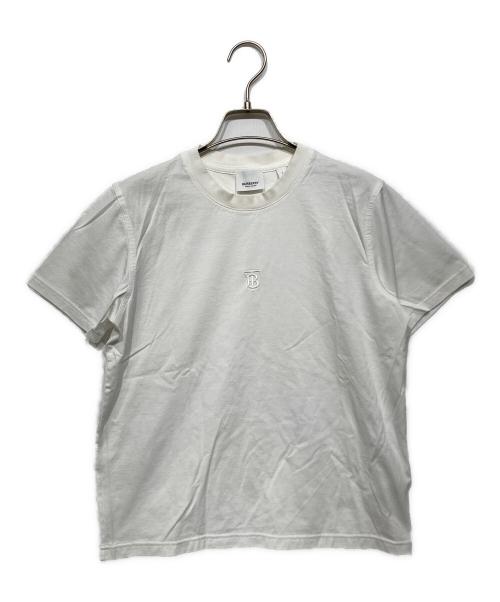 BURBERRY（バーバリー）BURBERRY (バーバリー) モノグラムモチーフ刺繍Tシャツ ホワイト サイズ:Sの古着・服飾アイテム