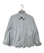 TWPトリッシュ・ウエスコート・パウンド）の古着「NEW EARL SHIRT ストライプシャツ」｜グレー