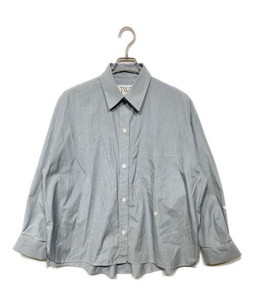 TWP（トリッシュ・ウエスコート・パウンド）TWP (トリッシュ・ウエスコート・パウンド) NEW EARL SHIRT ストライプシャツ グレー サイズ:XS-Sの古着・服飾アイテム