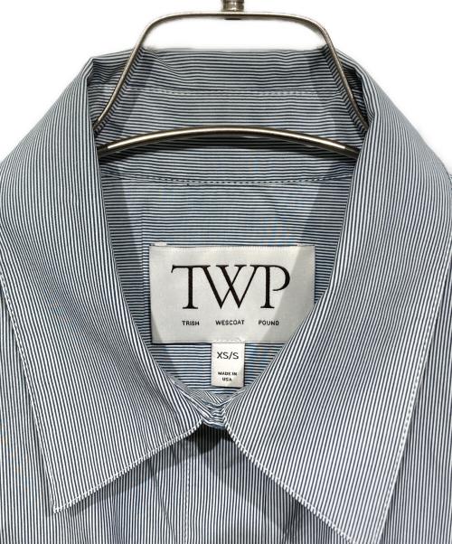 TWP（トリッシュ・ウエスコート・パウンド）TWP (トリッシュ・ウエスコート・パウンド) NEW EARL SHIRT ストライプシャツ グレー サイズ:XS-Sの古着・服飾アイテム