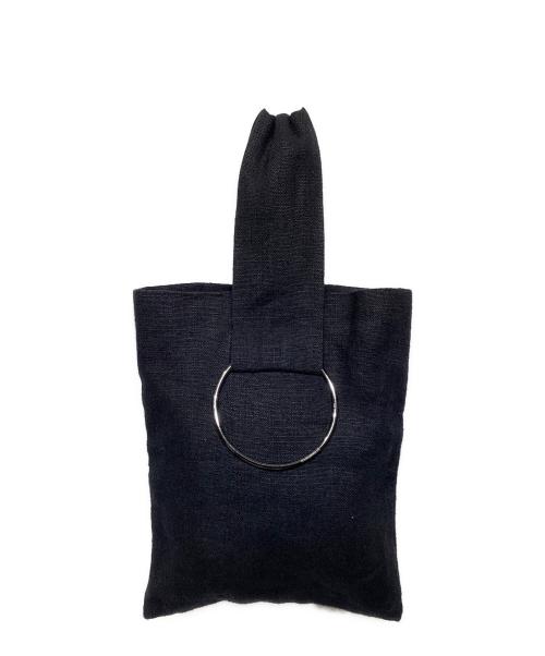 MADISON BLUE（マディソンブルー）MADISON BLUE (マディソンブルー) SAC CARRE HEAVY LINEN ハンドバッグ ブラックの古着・服飾アイテム