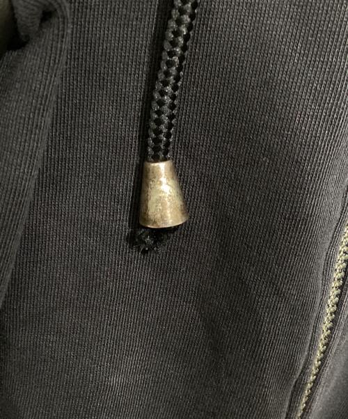 JUST CAVALLI（ジャストカヴァリ）JUST CAVALLI (ジャストカヴァリ) Faux Leather-Sleeve Zip-Front Hoodie ブラック サイズ:Sの古着・服飾アイテム