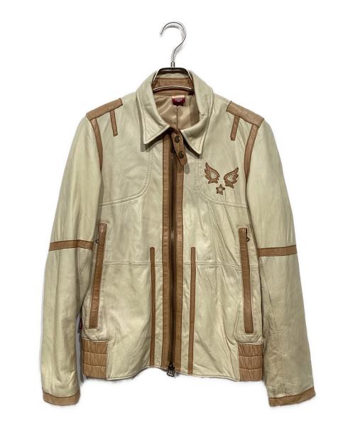 AVIREX（アヴィレックス）AVIREX (アヴィレックス) レザージャケット ベージュ サイズ:Mの古着・服飾アイテム