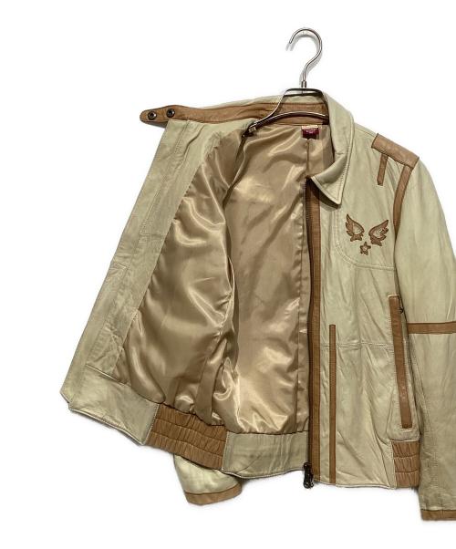 AVIREX（アヴィレックス）AVIREX (アヴィレックス) レザージャケット ベージュ サイズ:Mの古着・服飾アイテム