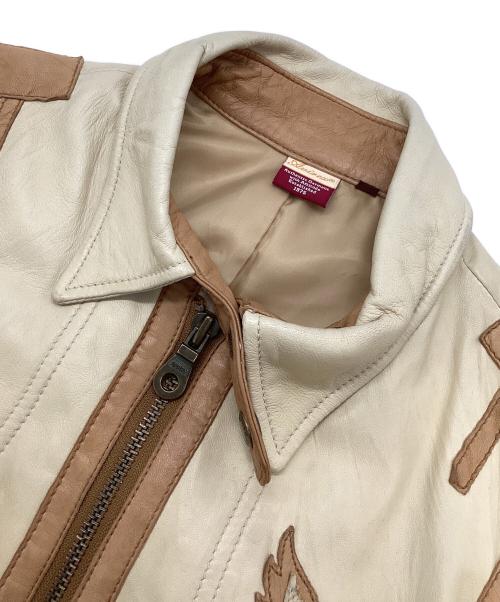 AVIREX（アヴィレックス）AVIREX (アヴィレックス) レザージャケット ベージュ サイズ:Mの古着・服飾アイテム