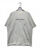 NIKEナイキ）の古着「thanks mikeプリントTシャツ」｜ホワイト
