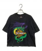 HARLEY-DAVIDSONハーレーダビッドソン）の古着「ドラゴンプリントTシャツ」｜ブラック
