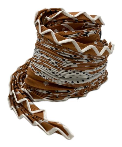 HERMES（エルメス）HERMES (エルメス) プリーツカレ 55 ブラウンの古着・服飾アイテム