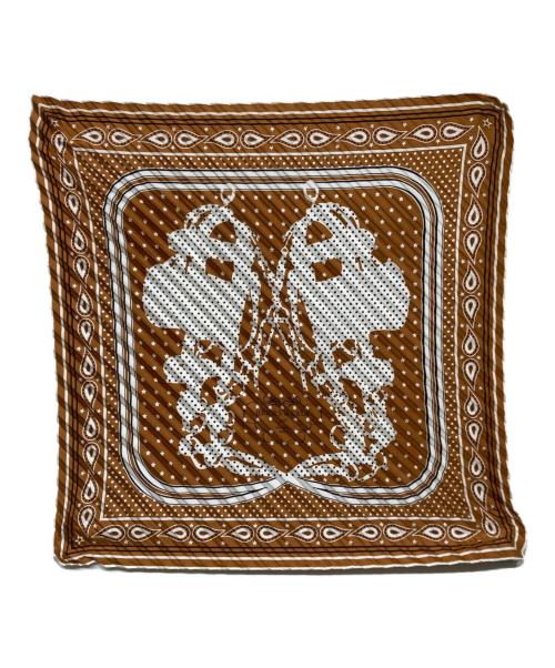 HERMES（エルメス）HERMES (エルメス) プリーツカレ 55 ブラウンの古着・服飾アイテム