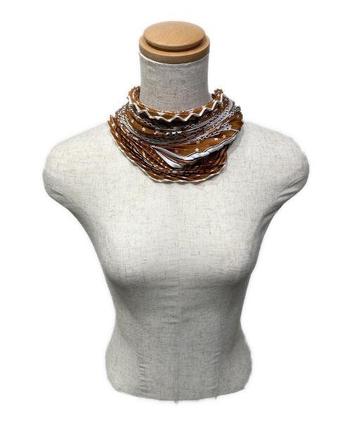 HERMES（エルメス）HERMES (エルメス) プリーツカレ 55 ブラウンの古着・服飾アイテム