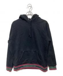 SUPREME（シュプリーム）の古着「Striped Rib Hooded Sweatshirt」｜ブラック