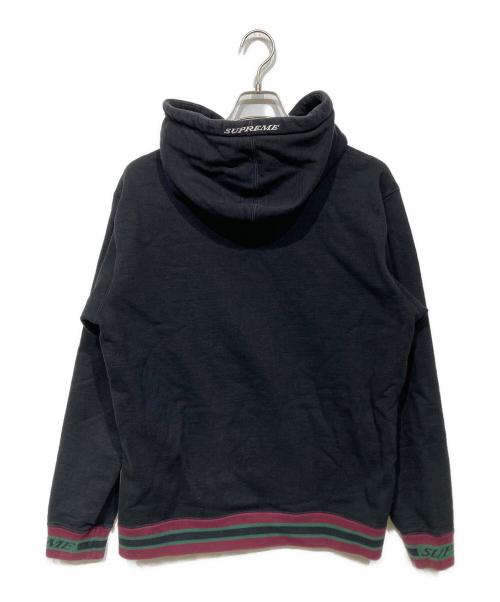 SUPREME（シュプリーム）SUPREME (シュプリーム) Striped Rib Hooded Sweatshirt ブラック サイズ:Lの古着・服飾アイテム