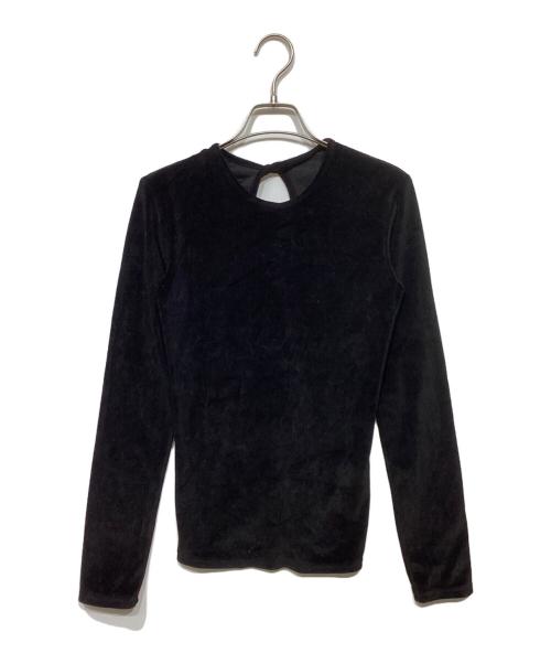 SHISHIKUI（シシクイ）SHISHIKUI (シシクイ) ベロアツイストカットソー ブラック サイズ:Fの古着・服飾アイテム