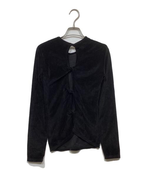 SHISHIKUI（シシクイ）SHISHIKUI (シシクイ) ベロアツイストカットソー ブラック サイズ:Fの古着・服飾アイテム