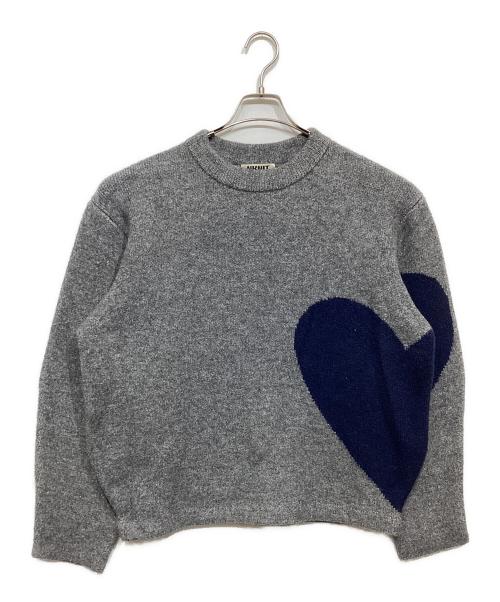 NKNIT（ンニット）NKNIT (ンニット) pattern knit グレー×ネイビーの古着・服飾アイテム
