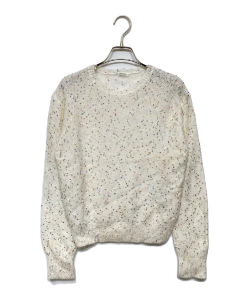 BRILL（ブリル）BRILL (ブリル) HPS別注　フラワースパンコールモヘアニット ホワイト サイズ:Fの古着・服飾アイテム