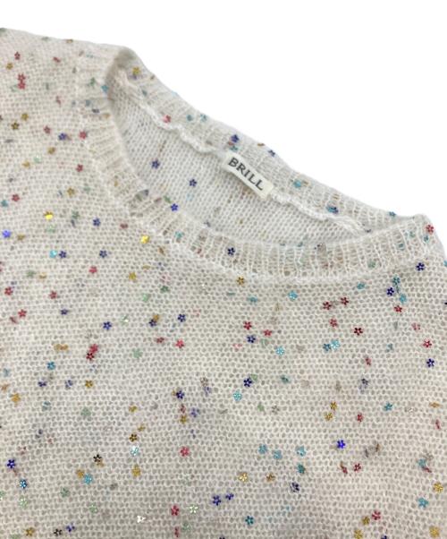 BRILL（ブリル）BRILL (ブリル) HPS別注　フラワースパンコールモヘアニット ホワイト サイズ:Fの古着・服飾アイテム