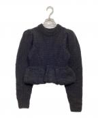 ）の古着「PEPLUM HAND KNIT TOPS」｜ブラック