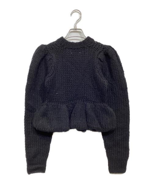 CLANE（クラネ）CLANE (クラネ) PEPLUM HAND KNIT TOPS ブラック サイズ:1の古着・服飾アイテム