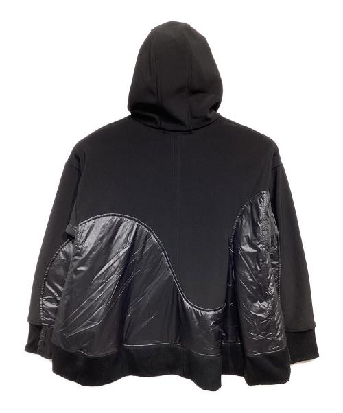 UN3D.（アンスリード）UN3D. (アンスリード) WAVE LINE PADDED HOODIE ブラック サイズ:36の古着・服飾アイテム