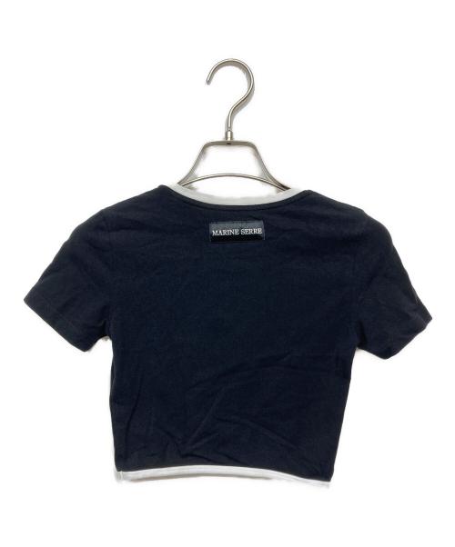 MARINE SERRE（マリーンセル）MARINE SERRE (マリーンセル) オーガニック コットン クロップ トップ ブラック サイズ: Sの古着・服飾アイテム